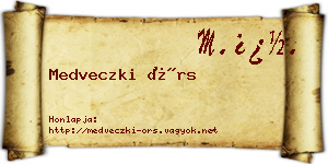Medveczki Örs névjegykártya