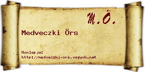 Medveczki Örs névjegykártya
